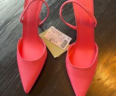H&M Pink slingback 3&1/4 inch heels Size 7/EUR 40 BNWT