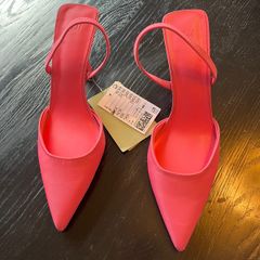 H&M Pink slingback 3&1/4 inch heels Size 7/EUR 40 BNWT