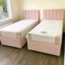 New Stylish single ,Double 4ft, 4ft6, King 5ft And 6ft Superking Sizes Divan Beds Instock. Drawers And Optional Tufted Mattresses Available. Free Delivery Image 2