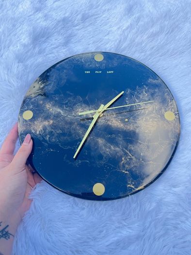 Black & Gold Resin Clock