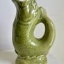 jug Vintage Staffordshire Green Fish Glug Jug 20cm Made in England Image 3