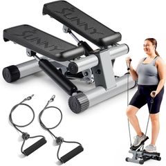 Mini Stepper for Exercise at Home, Stair Step Workout Machine with Resistance Band and Over 135KG Weight Capacity, Optional Twist Motion and Free SunnyFit App Connection
