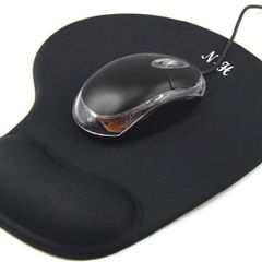 Mouse Mat Black Anti-slip Comfort Mouse Pad Mat With Gel Foam Rest Wrist Support For Pc Laptop - Compatible With Laser And Optical Mice