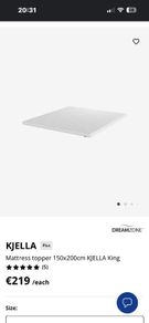 Mattress topper 150x200cm king