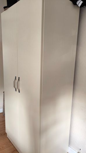 Wardrobe cream with silver handles