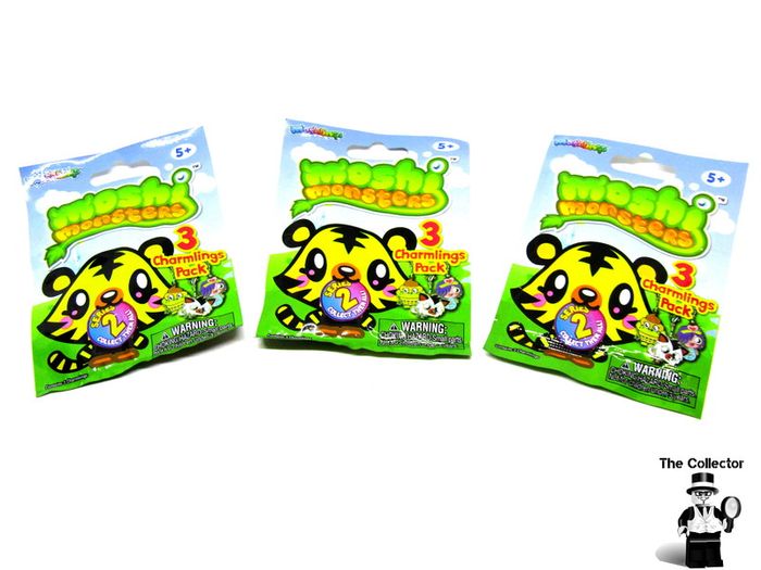 Lot of 3 Packets Of Moshi Monsters Series 2 Charm Bracelet Charmling Random Foil Pack incl 1 bracelet And 2 charmlings Brand New And Sealed Lots in Stock