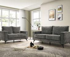 3 Seater 2 Seater Sofa set grey chord fabric for Sale in Ireland