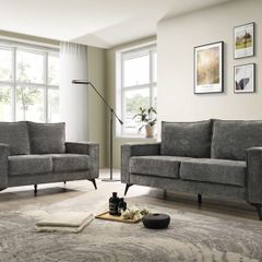3 Seater 2 Seater Sofa set grey chord fabric for Sale in Ireland