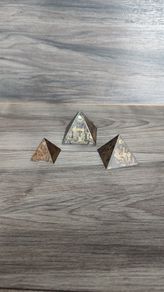 X3 Vintage Etched Brass Egyptian Revival pyramids Paperweights