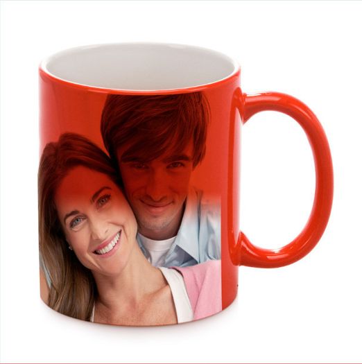 Personalised photo Colour Changing Red Mug with your photo or image in Red