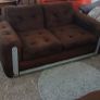 Retro, Mid Century,  American 70sRare Sofas, Chrome Finish, Faux Fur 1970 Image 2