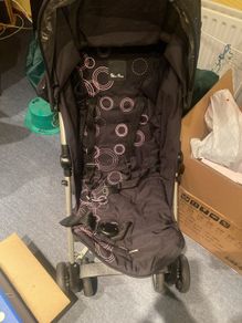 silver cross pop buggy, rain cover and footmuff