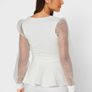 white peplum top Image 2
