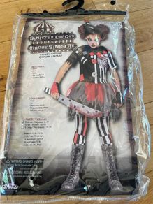 Halloween Girls Costume - Sinister Circus Clown age 8-10