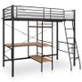 Bunk Bed with Table Frame Grey Metal 90x200 cm Image 2