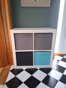 Ikea Kallax with boxes