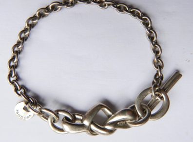 Pandora Sterling Silver 925 Knotted Hearts T-Bar Bracelet  Sterling Silver length 7" - 15,2g