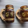 IRELAND good luck good health brown glass mugs with wooden handles Image 3