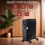 2500W Oil Filled Radiator Heater, 11 Fins Portable Electric Radiator with Adjustable Thermostat & Safety Cut-Off, Energy Saving Room Heater for Home & Office - Black Image 2