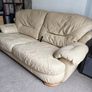 Free!- 3 seater sofa real leather hardwood Image 3