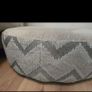 DFS Lawrie large round patterned and plain footstool, Image 3