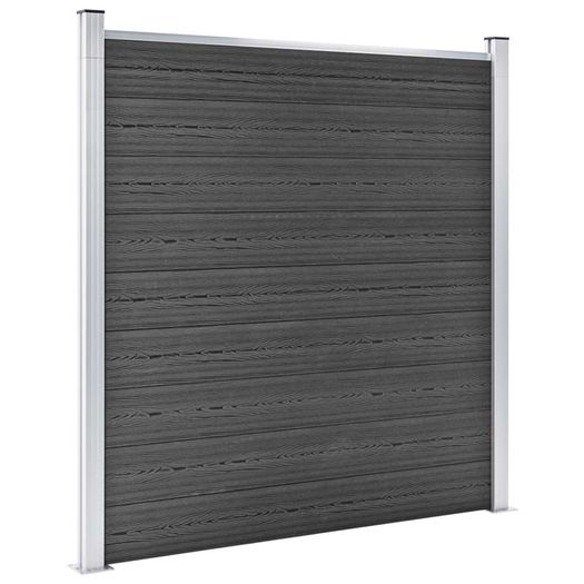 Fence Panel WPC 180x186 cm Black