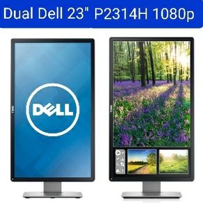 Dual Dell 23" P2314h LED IPS Monitors Full HD (1080p)