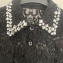 New Nevada Love black jewel lace Blouse M Image 2