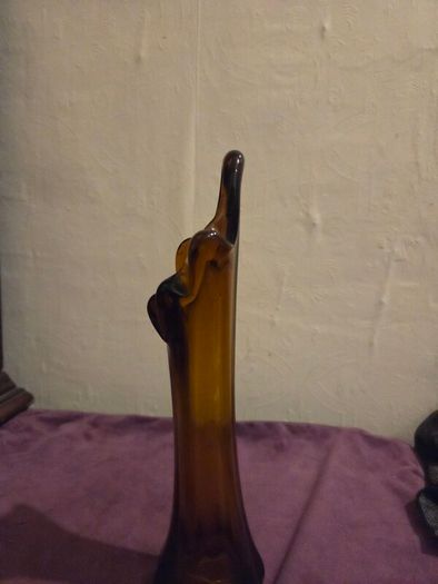 Mid Century 5 Finger Swung Glass Vase
