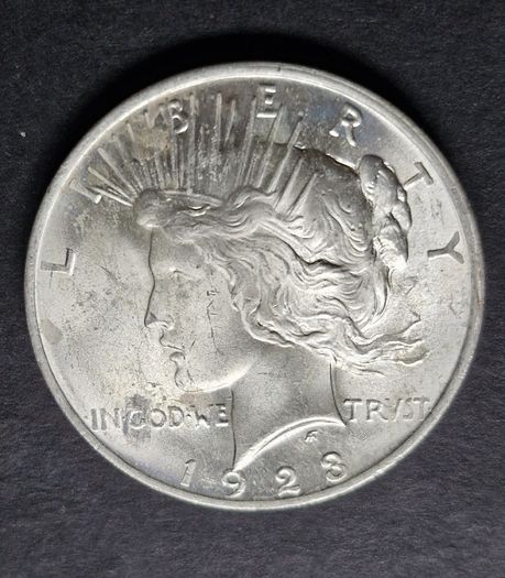 Unc 1923 United States 1 Silver Peace Dollar coin