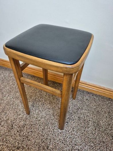 Rare Mid-Century Beech Utility Stool  Pristine Mint Condition