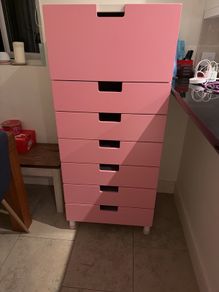 Pink Drawer Storage Unit