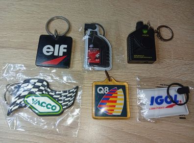 Various Car Key Rings From France Oil And Lubricant Related Good Used Order Man Cave Etc