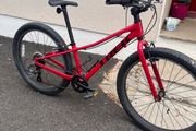 Kids red mountain bike