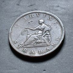 Irish G Irvine Strabane 1813 penny token