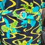 vintage 70s 80s navy yellow print Short sleeve dress Image 5