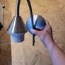 Brand New (Unused) - Chrome Wall light with white shade Image 2