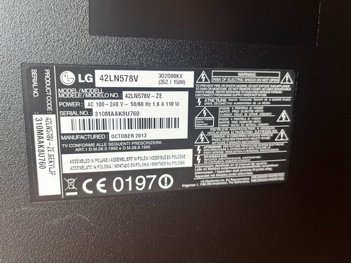 WANTED: LG tv for parts