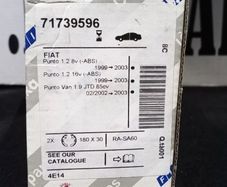 Fiat Punto 188 Rear Brake Shoe Set 71739596 77362295 9948372 1999-2012