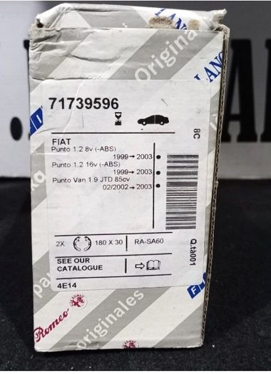 Fiat Punto 188 Rear Brake Shoe Set 71739596 77362295 9948372 1999-2012