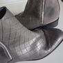 JustFab - Camille Geometric Quilt Chrome Zipped Ankle Boots Image 7