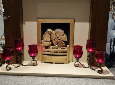 Antique Red Glass Candle Holders