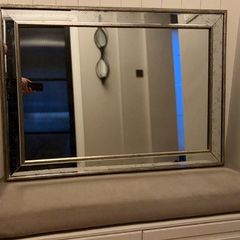 Large Antique Silver framed mirror