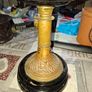 Beautiful Antique Oil Lamp Deep Purple Glass Reservoir, typical of Victorian Era Postage Available Image 3