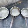 Antique Primitive Copper pan; hand hammered, with forged riveted handles X3 Image 3