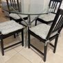 Glass Top Foldable Kitchen Table with Four Wooden Chairs Image 4