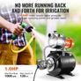 745 W(1 HP) Shallow Well Pump with Pressure Tank, 63 L/min(1000 GPH), Automatic Irrigation Water Booster Pump with 40 m(130 ft) Head Lift 1.4/2.8 bar(20/40 PSI) Pressure Switch, Image 5
