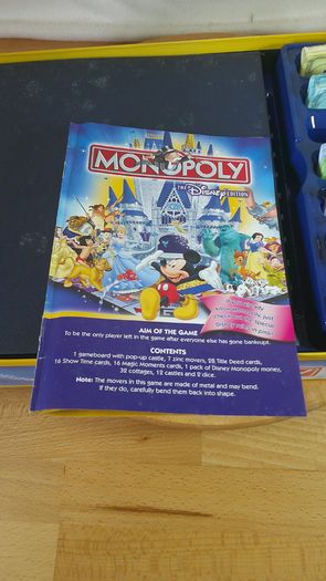 Monopoly Disney Edition Board Game 2004 Parker Brothers 3D Pop-Up Castle Complete - Golden Tinker Bell Mover