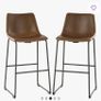 3 x Williston Forge Williams Faux Leather Bar Stools  Excellent Condition Image 6