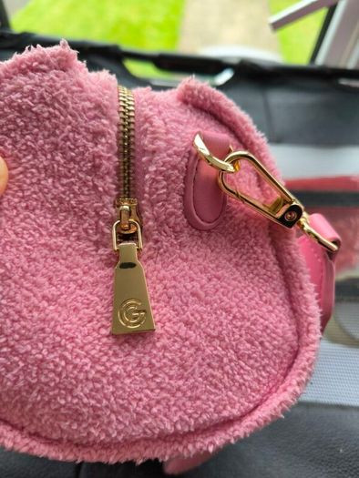Handbag pouch pink fluffy boston bag gabriella g firenze